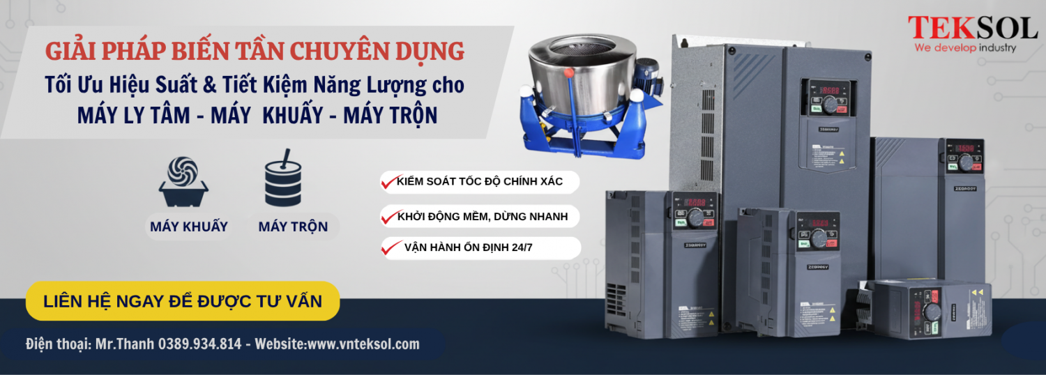 Giải pháp biến tần ổn định cho máy ly tâm, máy khuấy, máy trộn