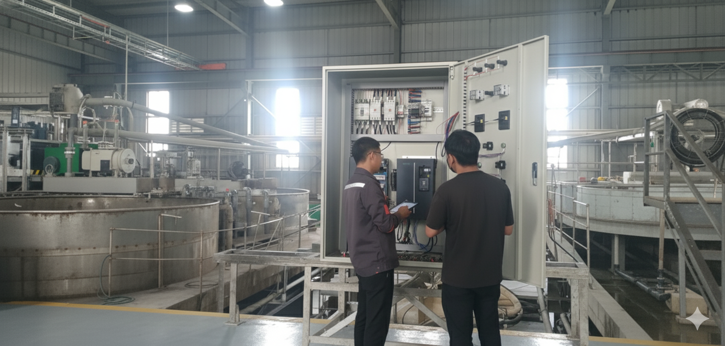 Đội ngũ kỹ sư TEKSOL lắp đặt biến tần ZONCN tại Hải Phòng