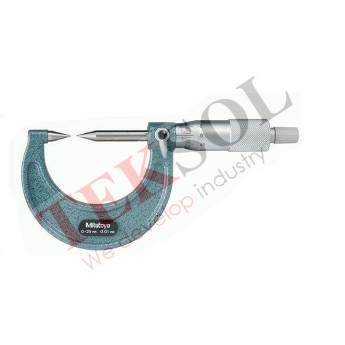 Panme đầu nhọn cơ khí 112-153 0-25mm x0.01 (loại 15°)