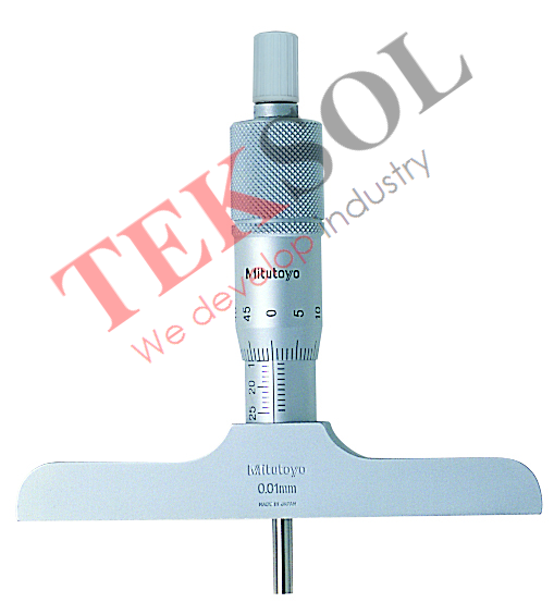 Panme đo sâu Mitutoyo 128-102 0-25mm x 0.01( Đế đo 101.6mm)