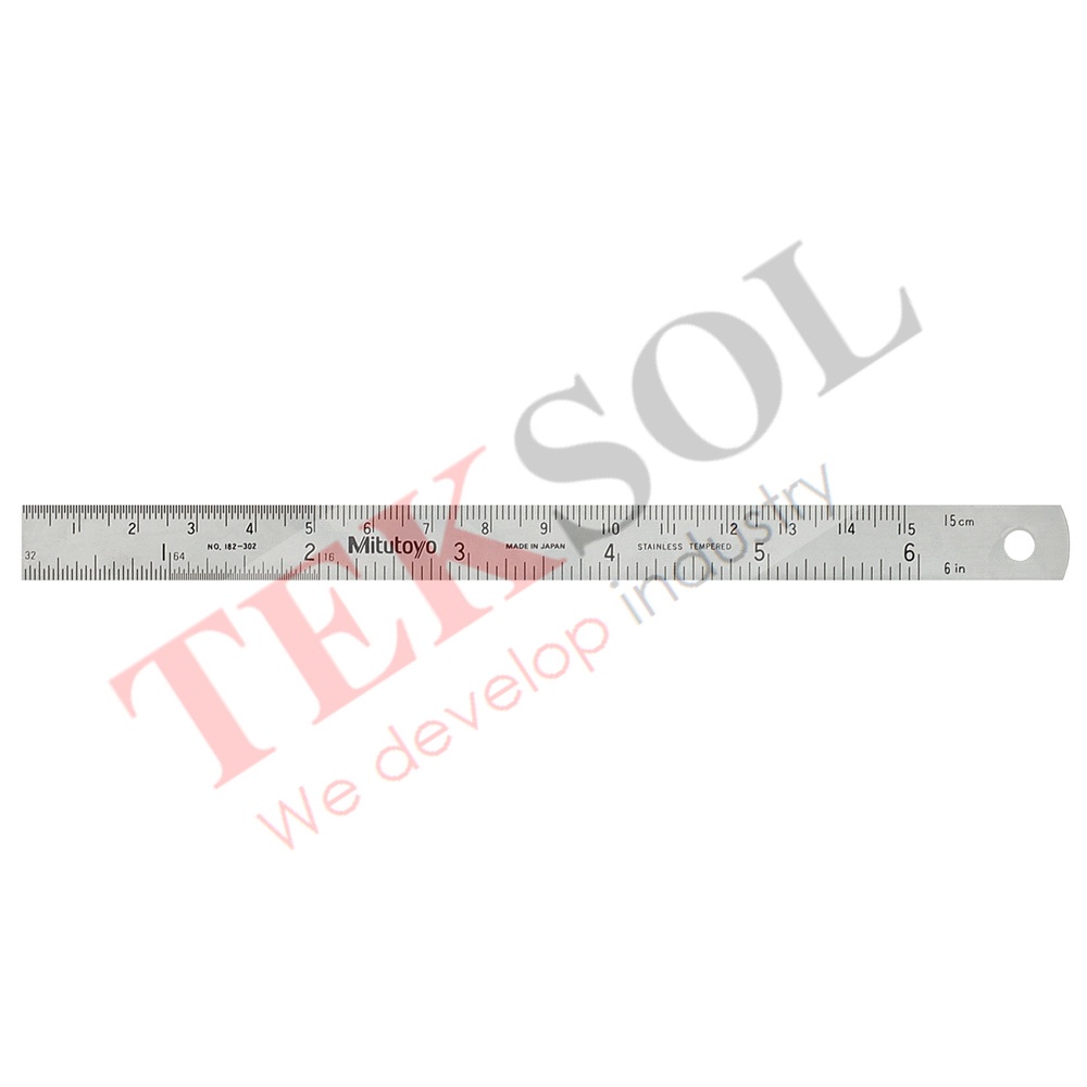 Thước lá Mitutoyo 182-302 0-150/6" bề rộng 15mm