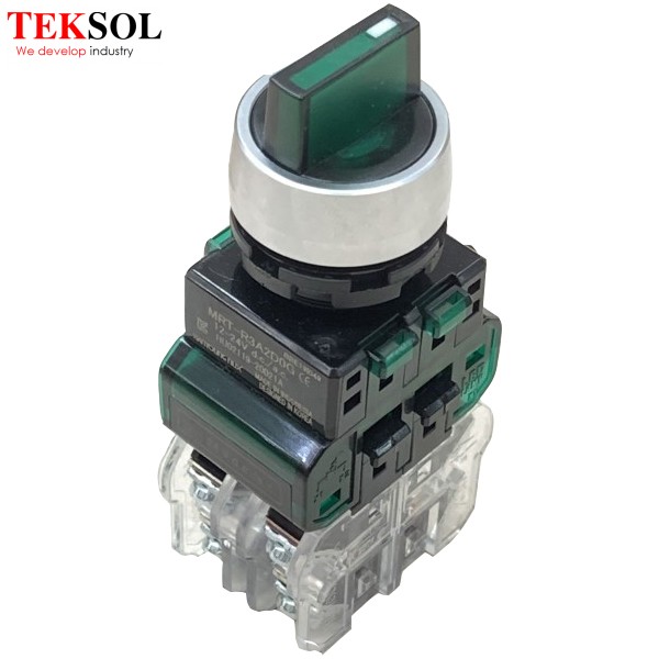 MRT-R3A2D0G | Công tắc xoay có đèn 3 vị trí 12-24v ac/dc D22 Hanyoung